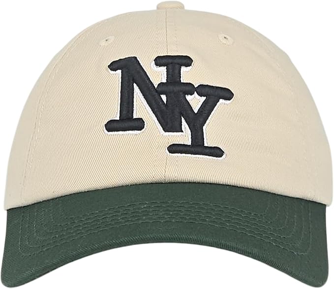 NY 3D Embroidered Cotton Dad Hat – New York Baseball Cap, Adjustable Metal Buckle Strap, Unstructured Low-Profile Style