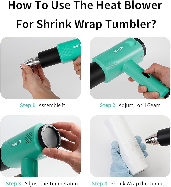PYD Life Heat Blower Gun for Sublimation Blanks Shrink Wrap Film 110V Hot Air - Image 6