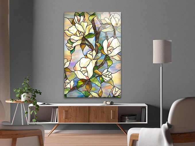 My Photostation.com 24Wx30H'' Stained Magnolia Glass Wall Art Tempered Glass - Image 8