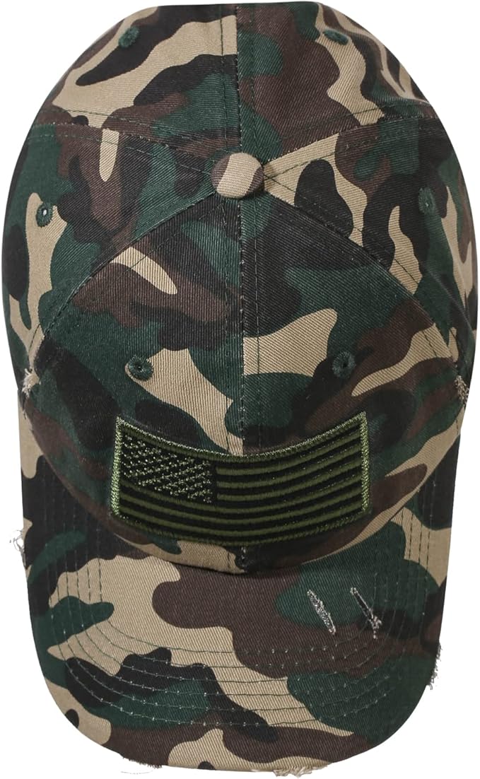 IIN American Flag Baseball Cap for Men Women Low Profile USA Army Tactical Operator Military Plain Dad Hat