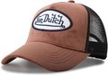 Von Dutch Unisex Trucker Hat - Velvet Curved Bill Mesh Back Retro Classic Adjustable Snapback Baseball Cap for Men and Women