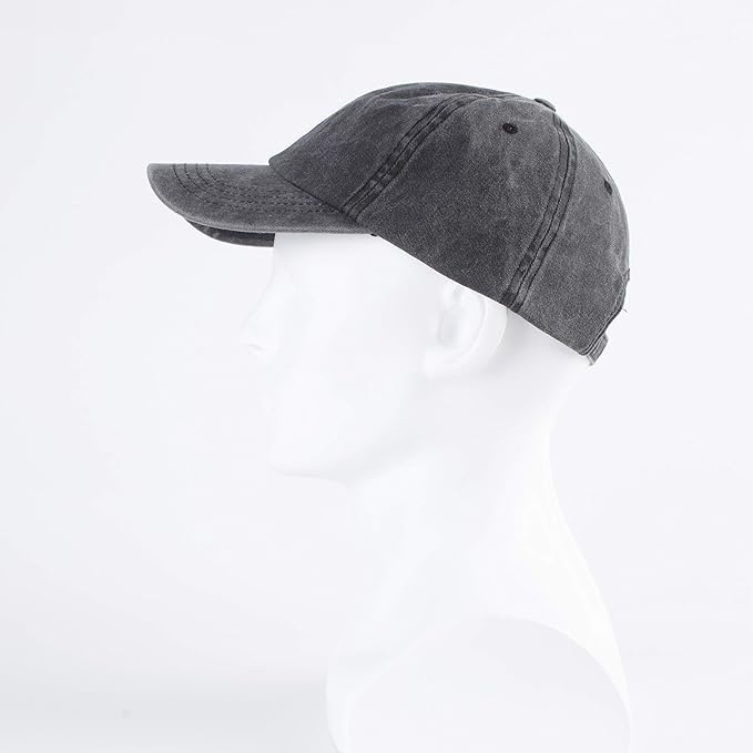 LANGZHEN Unisex Baseball Cap 100% Cotton Fits Men Women Washed Denim Adjustable Dad Hat