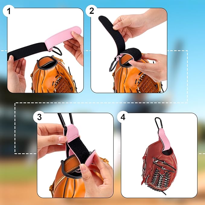 Adjustable Baseball Glove Clip, Adjustable Baseball Glove Holder for Bag with Hanging Loops Sports Training Gear Organization Clip Bag Tool for Drying Charms Team Gifts