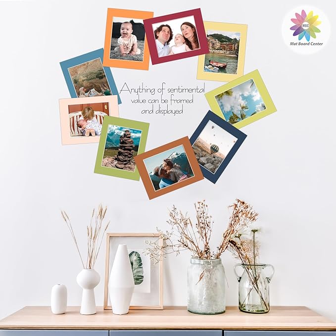 Mat Board Center, 11x14 for 8x10 Mix Color Picture Mat Sets - Image 6