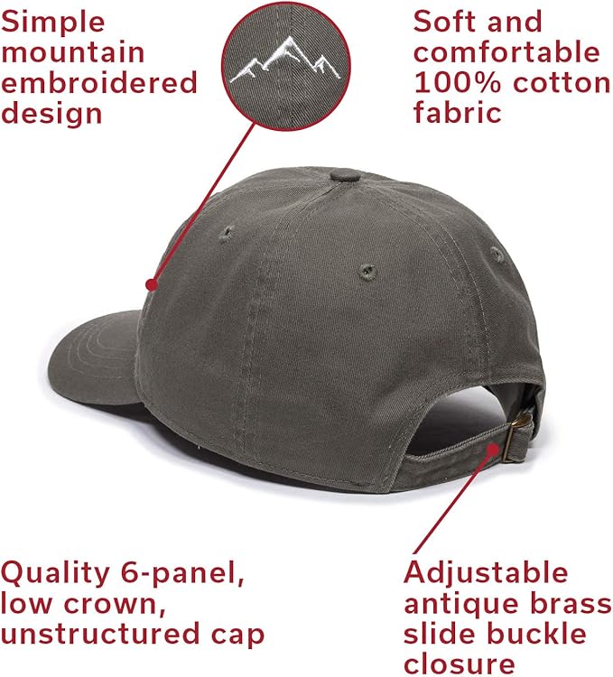 Outdoor Cap -Adult Mountain Dad Hat-Unstructured Soft Cotton