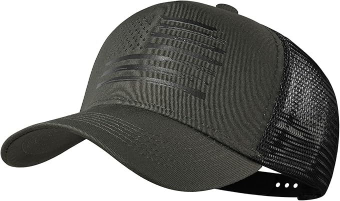 Baseball Cap, American Flag Trucker Hat for Men Women, Breathable Adjustable Fit Outdoor Mesh Snapback Hats