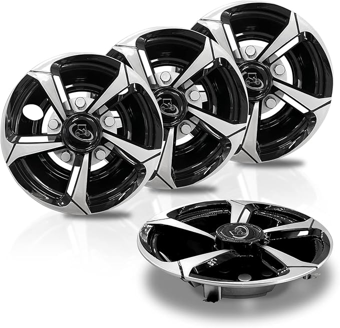 Golf Cart Wheel Covers Hub Caps for EZGO, Club Car, Yamaha Most Golf Carts- 8 Inch Set of 4, Golf Cart Hub Cap