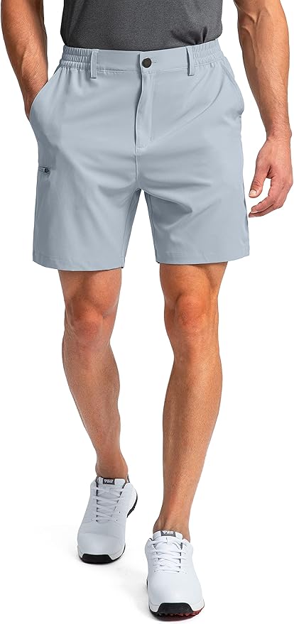 Pinkbomb Men's Golf Shorts with 6 Pockets Stretch Quick Dry Hiking Work Dress Shorts for Men