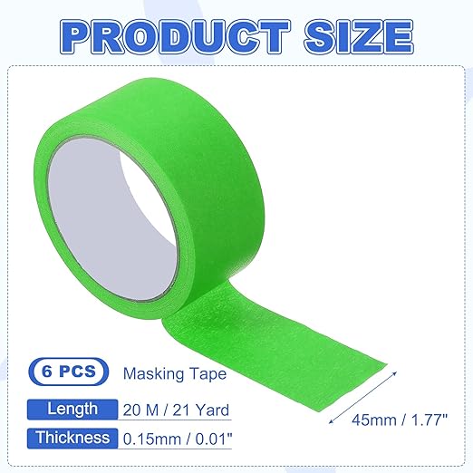 MECCANIXITY Masking Tape 1.8 Inch x 21 Yard Painter's Tape Green Paint Tapes - Image 2