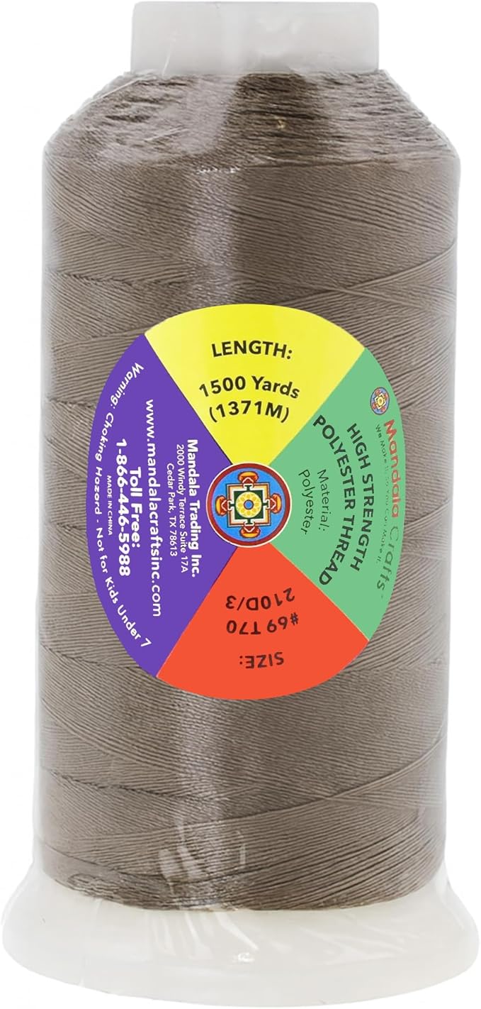 Mandala Crafts Taupe Heavy Duty Thread - Image 4