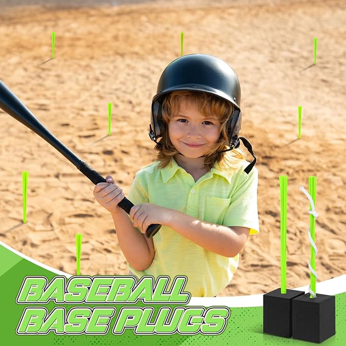 Shappy 12 Pieces Baseball Base Plugs with Tassel Heavy Duty Anchor Plugs for Baseball Field and Softball Accessories