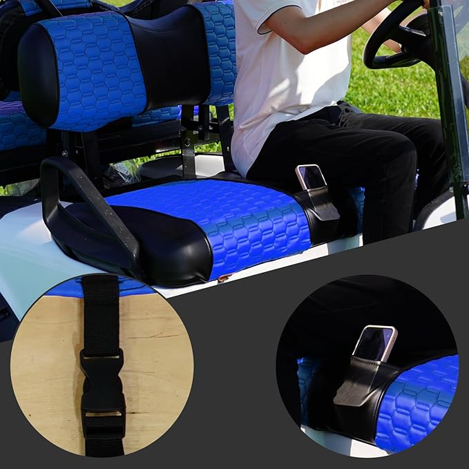 Golf Cart Seat Covers for EZGO TXT Club Car DS Gas or Electric OEM Regular Seat Cushion, No Staple, Golf Cart Vinyl Replacement Seat Cover