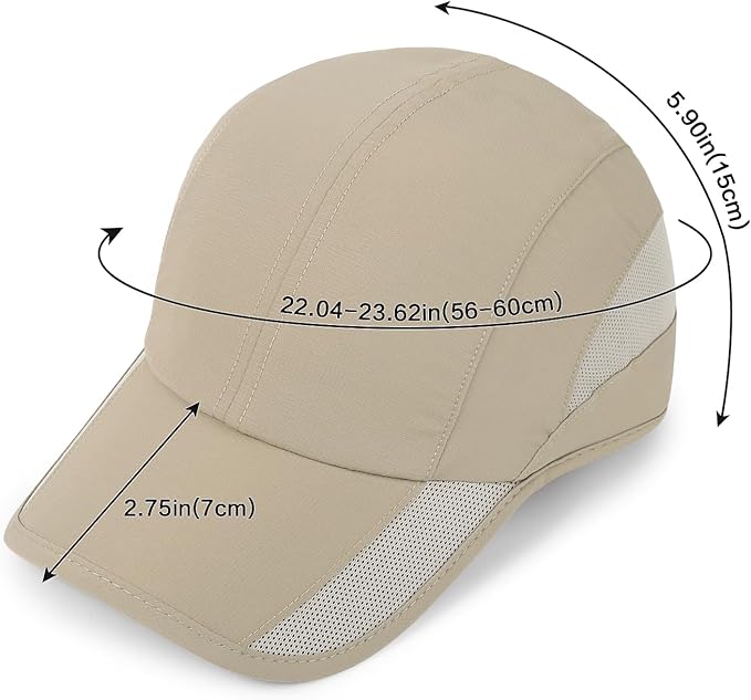 HH HOFNEN Quick Dry Baseball Cap Unstructured Running Cap Water-Resistant UPF 50+ Mesh Golf Sun Hats for Men Women