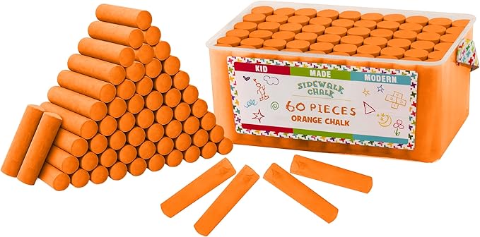 Kid Made Modern 60 Count Pack of Sidewalk Chalk – Orange by KidMadeModern