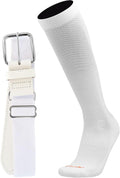 MadSportsStuff Softball or Baseball Socks and Belt Combo - Youth and Adult Sizes Boys and Girls Men and Women