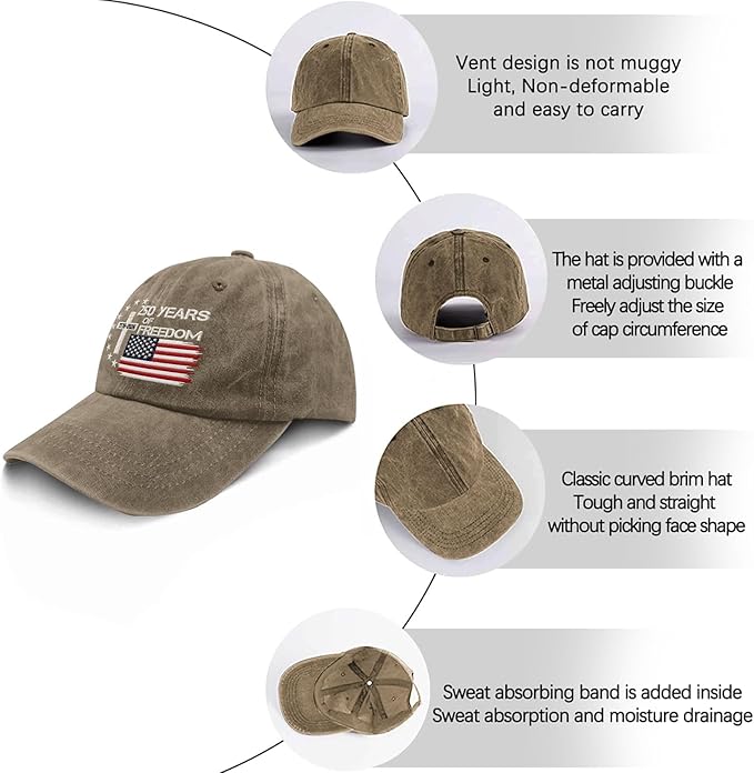 US 250th Anniversary Hat, Patriotic Embroidered Cap, 1776-2026 Freedom Celebration, 250 Years American History Gift Patriots