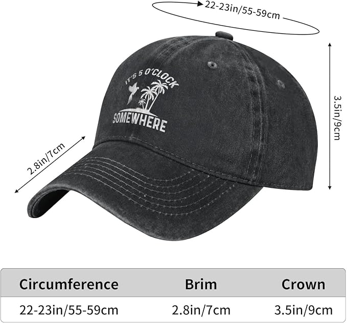Philysonic 5 Oclock Somewhere Hat It is 5 Oclock Somewhere Hat Women Baseball Hat Cool Hats