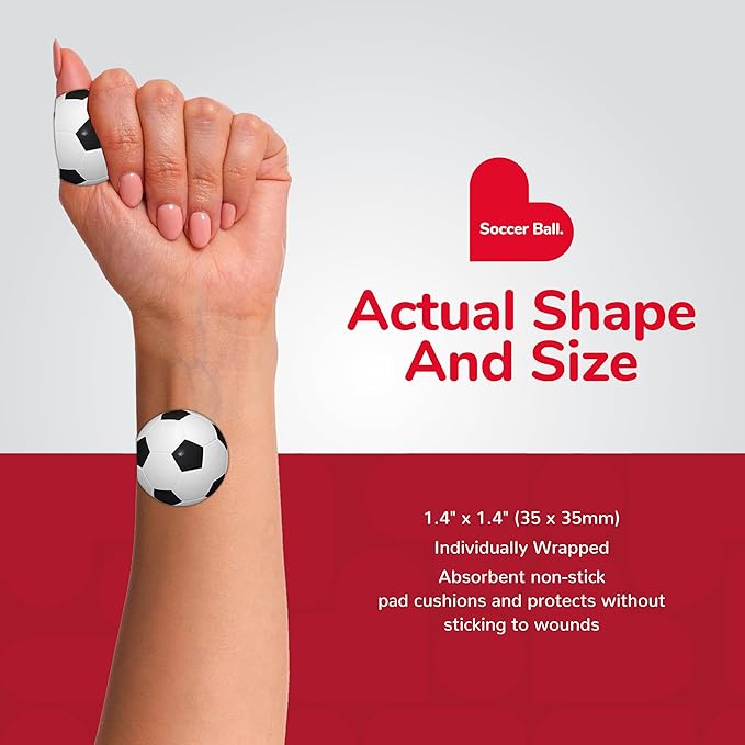 BioSwiss Bandages, Soccer Ball Shaped Self Adhesive Bandage Set, Latex Free, Sterile Wound Care, 24 Count