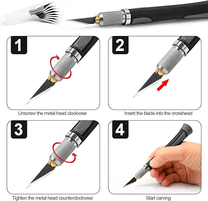 EHDIS Precision Hobby Knife Set Utility Craft Knife Kit - Image 7