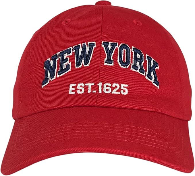 Elidan NY Dad Hat New York EST.1625 Cotton Cap, Adjust Buckle Strap, Unstructured Low-Profile NY Baseball Cap for Men & Women