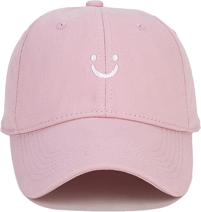 Umeepar Smile Face Baseball Cap for Women Men Adjustable Low Profile Unstructured Cotton Dad Hat