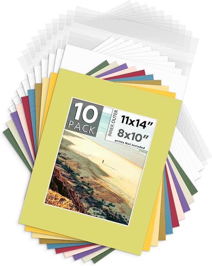 Mat Board Center, 11x14 for 8x10 Mix Color Mat Kit by MatBoardCenter