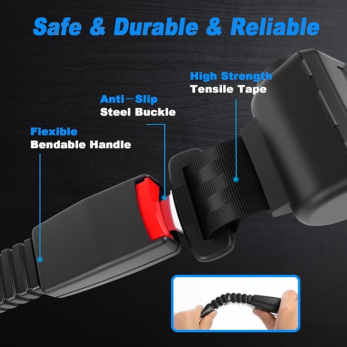 4 Passenger Golf Cart Seat Belt Bracket Kit Universal for Yamaha, EZGO, Club Car Golf Cart with 2+2 Flip Rear Seat, Retractable Seatbelts Max Length 42 Inches