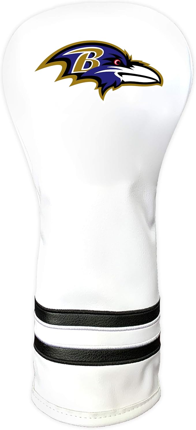 Team Golf NFL Pittsburgh Steelers White Vintage Fairway Head Cover White Vintage Fairway Golf Club Headcover, Form Fitting Design, Retro Design