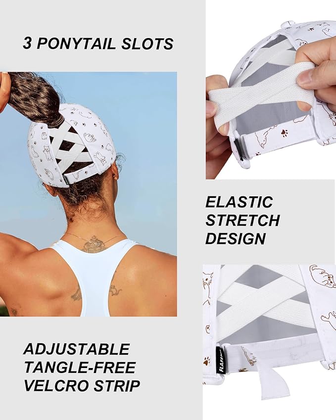 Flafens High Ponytail Hats for Women Baseball Caps - Cute Summer Adjustable Criss Cross Sports Running Pony Tail Hat Ladies