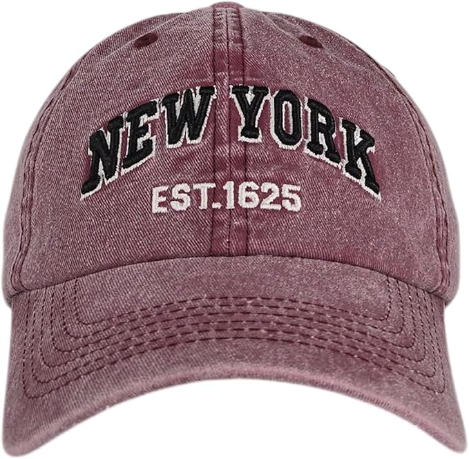 Elidan NY Dad Hat New York EST.1625 Cotton Cap, Adjust Buckle Strap, Unstructured Low-Profile NY Baseball Cap for Men & Women