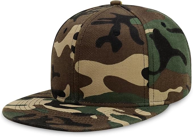 CHOK.LIDS Flat Bill Visor Classic Snapback Hat Blank Adjustable Brim High Top End Trendy Color Style Plain Tone Baseball Cap