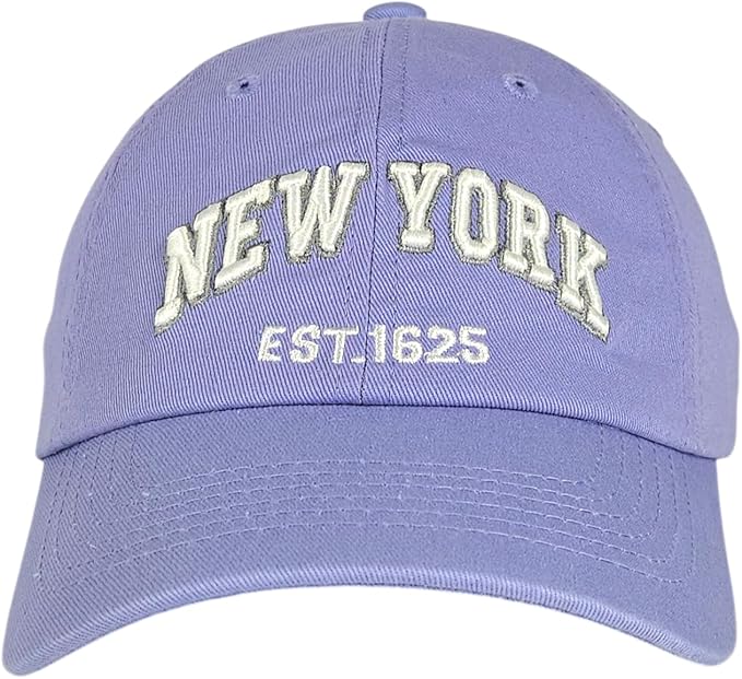 Elidan NY Dad Hat New York EST.1625 Cotton Cap, Adjust Buckle Strap, Unstructured Low-Profile NY Baseball Cap for Men & Women
