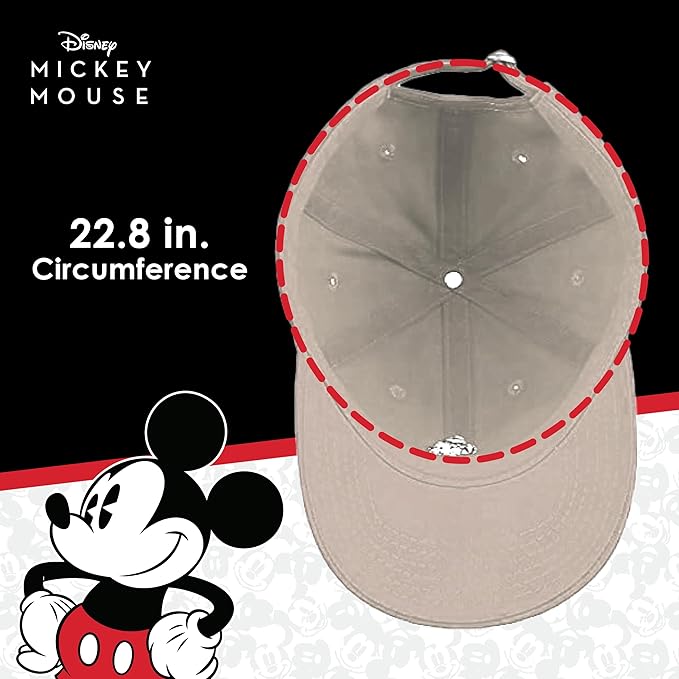 Disney Mickey Mouse Embroidered Cotton Adjustable Dad Hat with Curved Brim