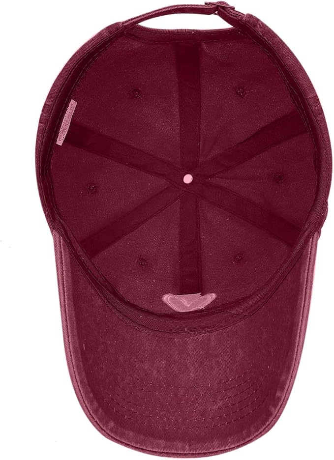 Pairxily Vintage Heart Embroidered Baseball Cap Distressed Adjustable Hat for Women Low Profile Dad Hats Unisex Cotton Cap