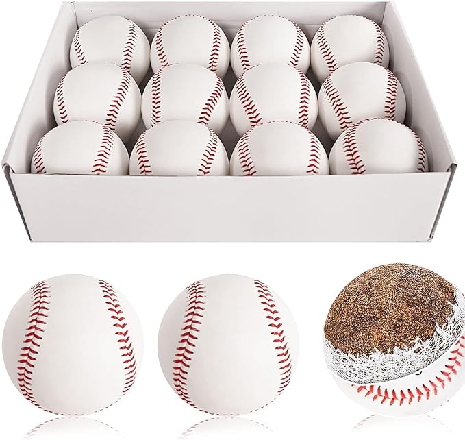 R&L Official Size Blank Practice Training Baseballs 12 Balls Pack Blank Baseball Sports Youth/Adult for League Play, Pitching, Batting, Fielding, Autograph, Gifts(One Dozen)