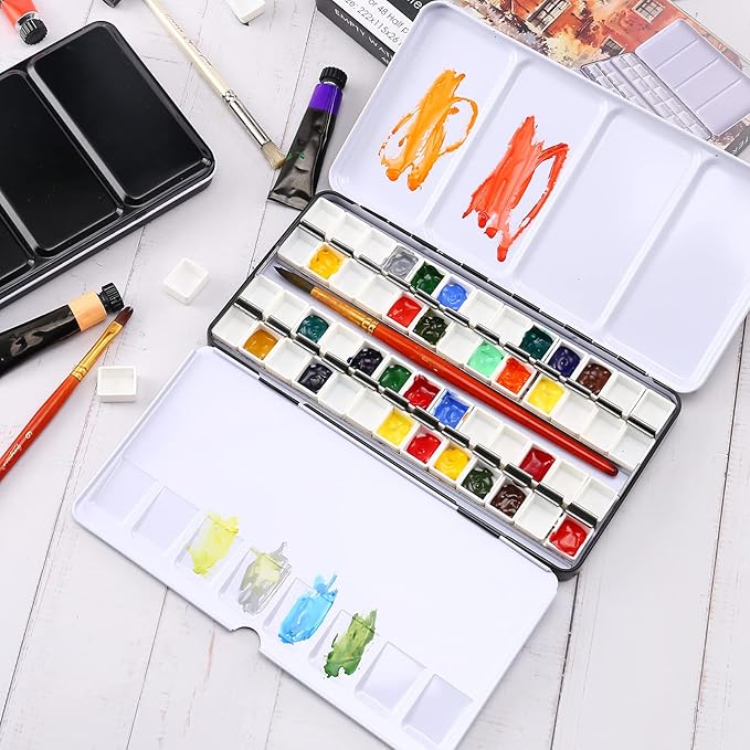 LOONENG Empty Watercolor Palette, Metal Watercolor Tin - Image 6