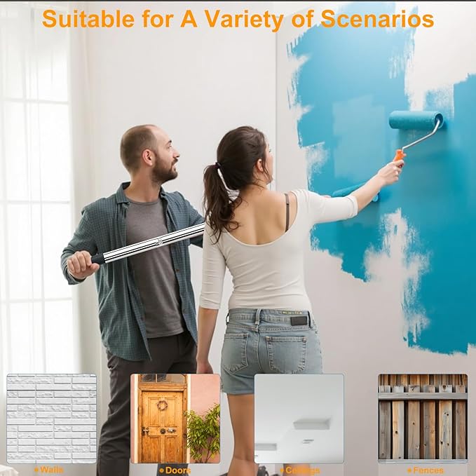 Paint Roller Kit with Extension Pole, Paint Brushes Set - Image 8