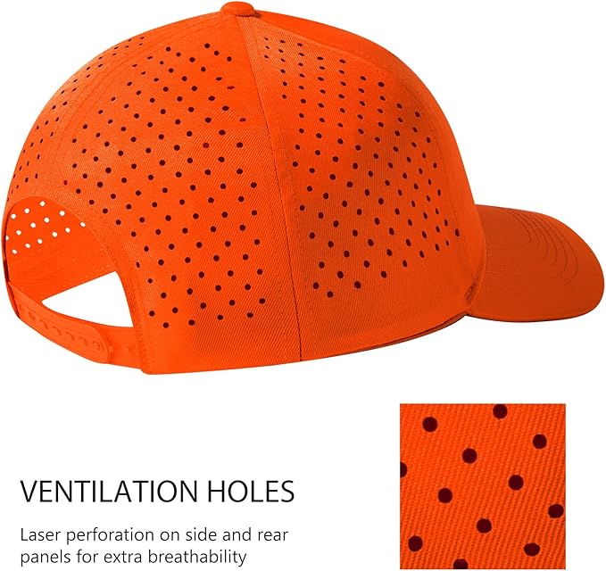 BASSDASH UPF 50+ Quick Dry Baseball Cap Water Resistant Laser Cut Mesh Snapback Hat for Men Women Fishing Hiking FH14
