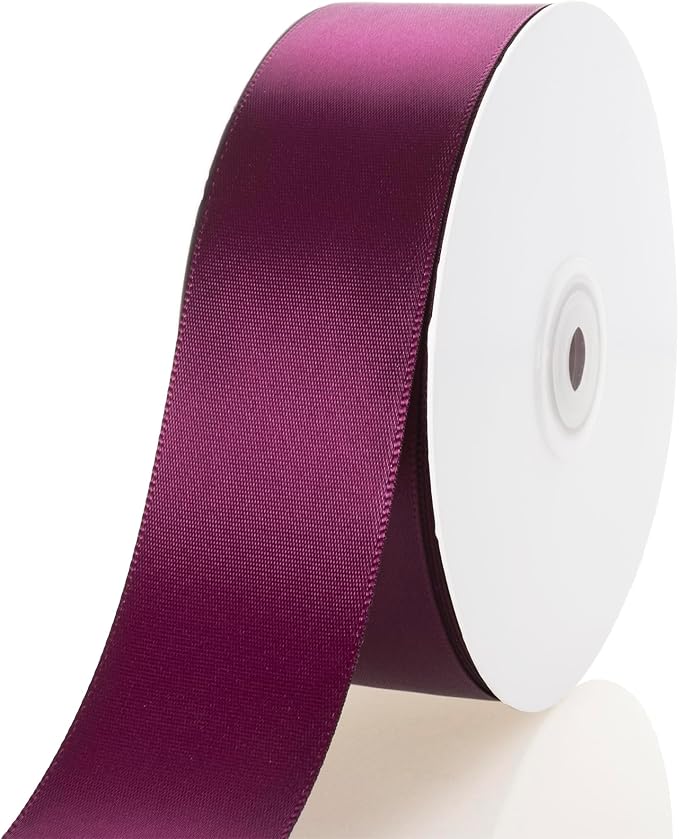 1-1/2 Inch Wine Ribbon, 50 Yards Craft Polyester Satin Ribbon Perfect by Unknown