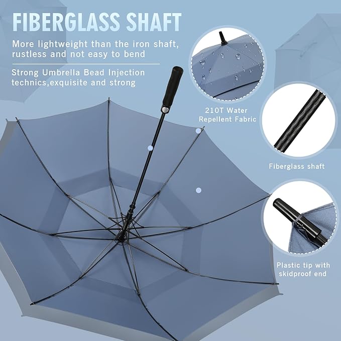 ZOMAKE Golf Umbrella Windproof, Extra Large Oversized Heavy Duty Double Canopy for Rain, Sports Games & Push Cart(51/54/62/68/72Inch)