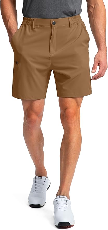 Pinkbomb Men's Golf Shorts with 6 Pockets Stretch Quick Dry Hiking Work Dress Shorts for Men
