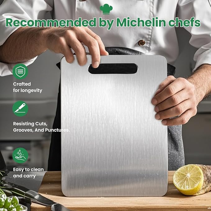 3 Pack Titanium Cutting Boards for Kitchen, 100% Pure Titanium, Cutting Edge - Image 7