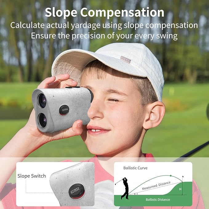 Golf Rangefinder with Slope, 1200 Yards Laser Rangefinder, 7X Magnification, Rechargeable, Flag Pole Locking Vibration, Integrated Magnet, Golf Accessories for Men & Women