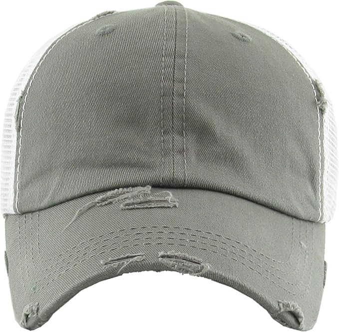Classic Plain Ponytail Messy High Bun Headwear Adjustable Cotton Trucker Mesh Glitter Hat Baseball Cap