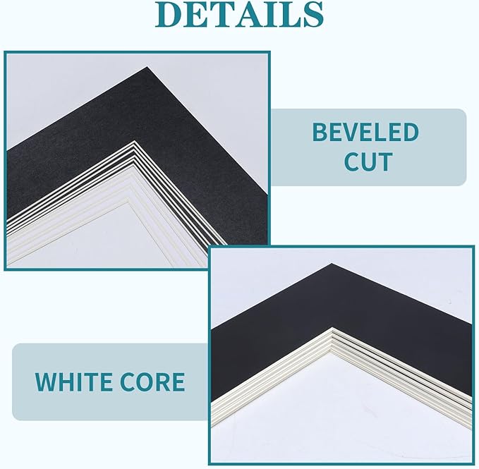 ZBEIVAN 12 Packs White and Black Colors 8x10 Picture Frame Mats - Image 4