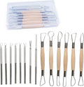 Artzuvs 14Pcs Ceramic Pottery Clay Ribbon Sculpting Tools Kit Wire Texture and by Artzuvs