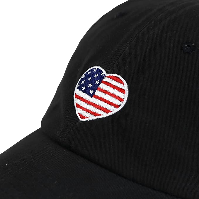 USA Flag & Embroidery Premium 100% Cotton Low Profile Adjustable Baseball Dad Cap