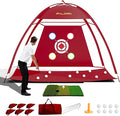 FILORI Golf Practice Net 10x7FT - Golf Hitting Net with Tri-Turf Mat, 8 Balls, Tee & Carry Bag, Indoor/Outdoor Backyard Training for Driving Chipping Swing, Ideal Gifts