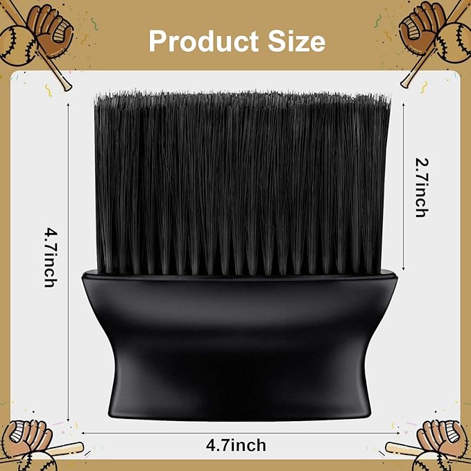 Deekin 2 Pieces Umpire Brush Baseball Home Plate Brush Umpire Gear with Plastic Handle for Baseball Softball Referee Equipment, Black, 5 x 4.7 x 1.4 Inch