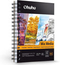 Mix Media Pad, Ohuhu Mixed Media Art Sketchbook, 120 LB/200 GSM Heavyweight by Ohuhu